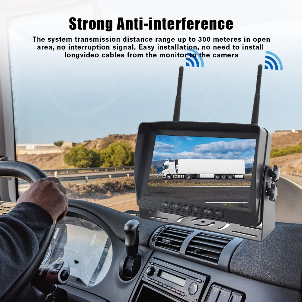 Wireless Magnetic Solar AHD CVBS BSD 360 Car System for Truck School Bus Parking LCD Display Screen Kit