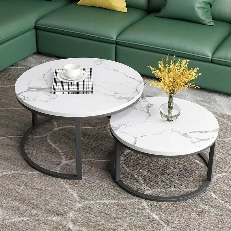 

Tea Tables Living Room Home Round Table Small Apartment Sofa Side Tables Light Luxury Modern Simple Small Table Balcony Mesas