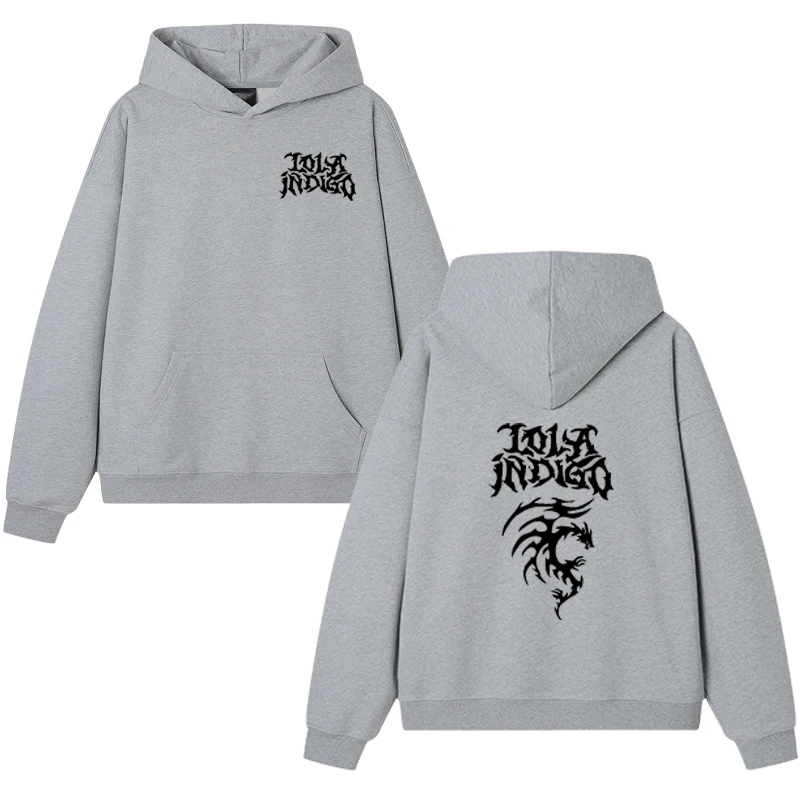 Singer LoIa Indigo Logo Graphic printed Hoodies Men Women High Quality Fashion Pullovers Casual Long Sleeve Sweatshirts Unisex