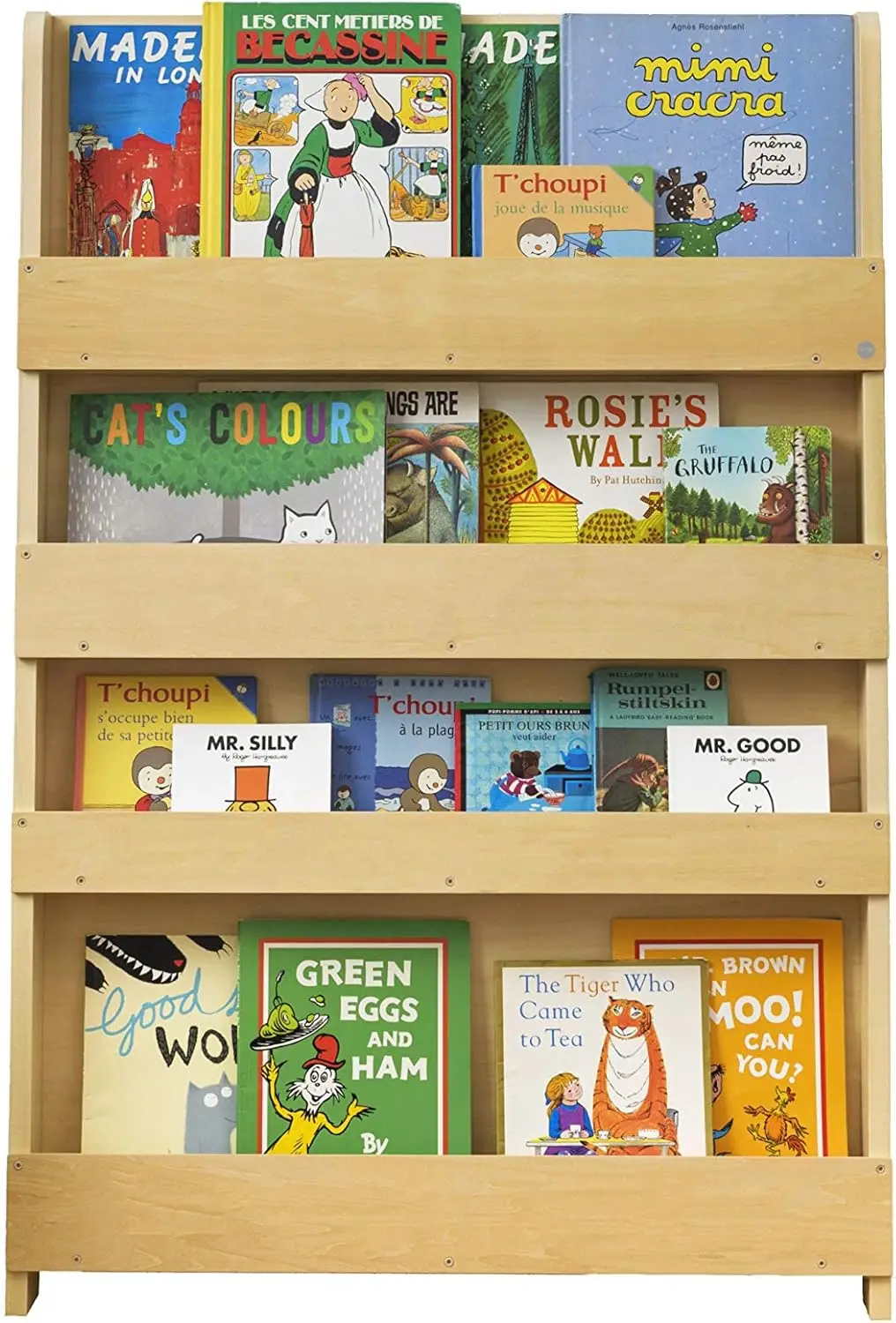 

Children’s Bookshelf 43.3” x 30.3” x 2.8” - The Original Handmade Classic Book Storage Solution for Kids Age 0-10 - 4 Shelves