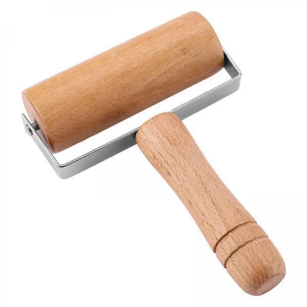 Kitchen Dough Roller Dual Head Wood and Steel Nonstick Baking Rolling Pin for Uniform Crusts Cookies and Noodles