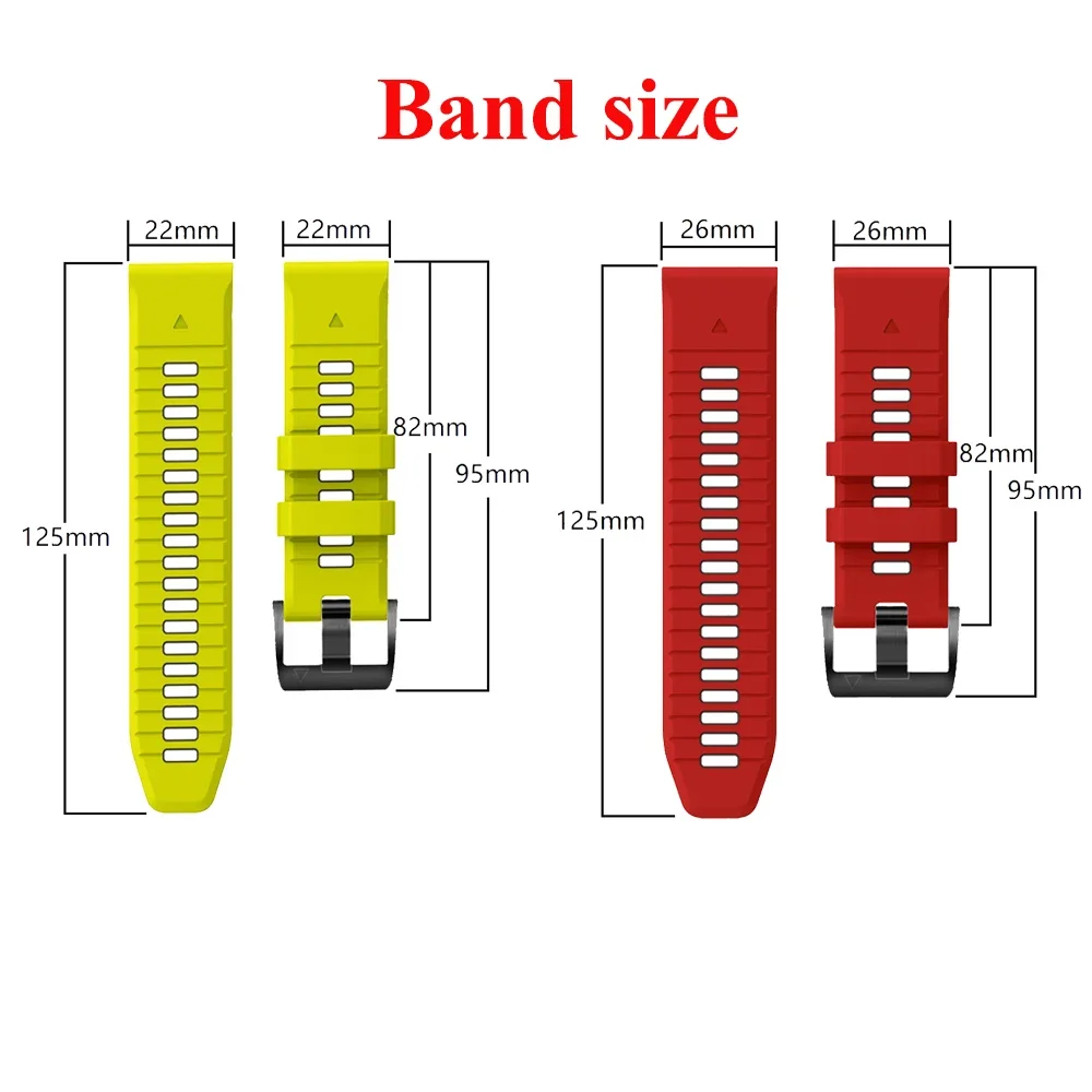 22 26MM Silicone Watchband For Garmin Fenix 8X 8 7X 7 Pro 6X 6 Fenix 5X 5 Plus Fenix E Enduro3 Quick Release Bracelet WristStrap