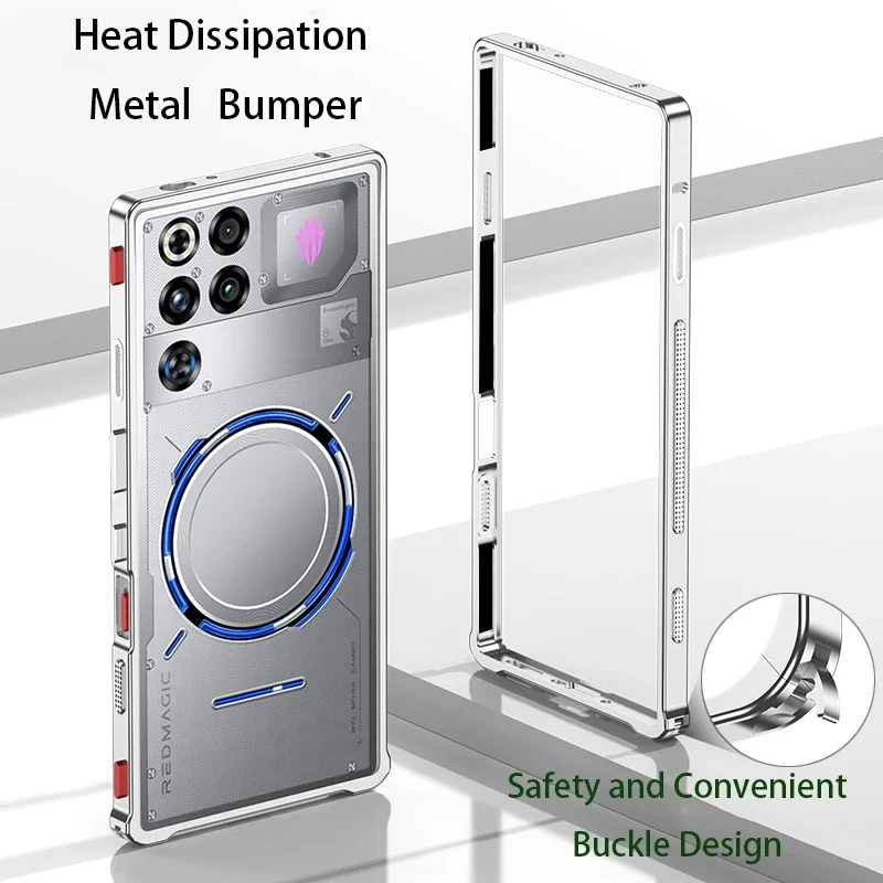 

Металлический защитный чехол-бампер для ZTE RedMagic 11 Pro Plus Pro+ с теплоотводом, из алюминиевого сплава, жесткий корпус-бампер