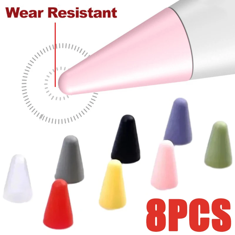 8PCS Silicone Mute Nib Cover For Apple Pencil 2 Replacement Tip Case For iPencil 1 Touchscreen Stylus Case Nib Protective Cover