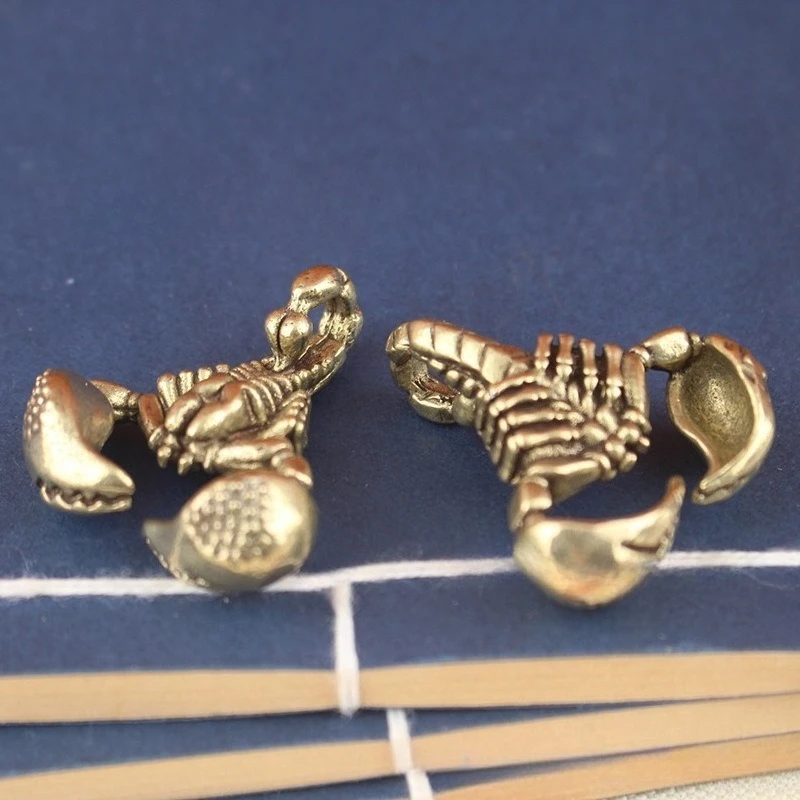 1pc Solid Brass Scorpion Statue Figurines Vintage Brass Animal Decorative Figurines Home Decoration Desk Ornaments Crafts