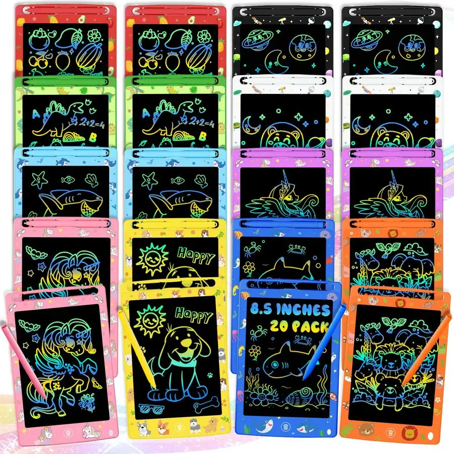 

Pack LCD Writing Tablet for Kids, 8.5 Inch Colorful Doodle Board Drawing Pad, Educational Learning Travel Toys Birthday Gifts fo