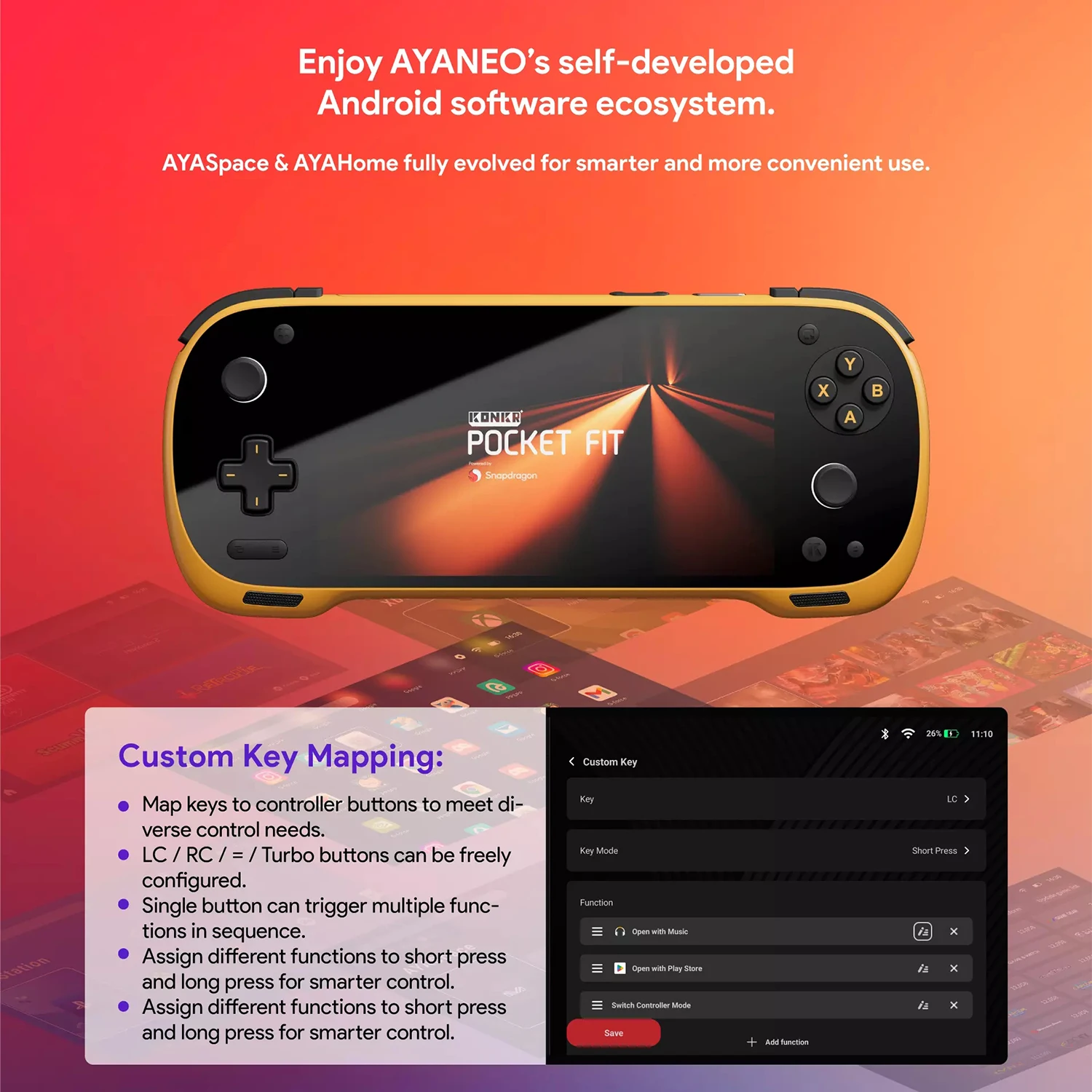 AYANEO Konkr Pocket FIT Retro-Handheld-Spielkonsole G3 GEN3 6'' LCD 144HZ WiFi 7, Streaming mit extrem geringer Latenz, 8000mAh Akku – Detail 20