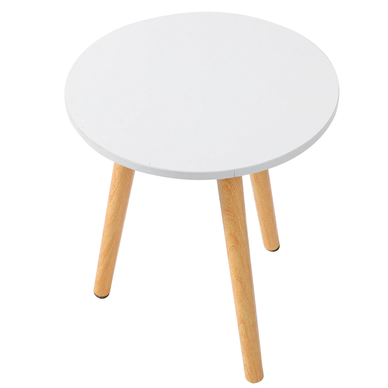 

Mini Coffee Table Side Tables Balcony Household Round Nightstand White Solid Wood Creative End