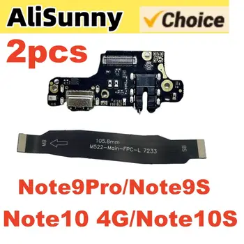 2ks nabíjecí flex kabel pro XiaoMi RedMi Note 9 Pro 9S Note10 4G 10S USB nabíjecí konektor 10 nejlepší prodej Deska Redmi Note 9 Pro - №2