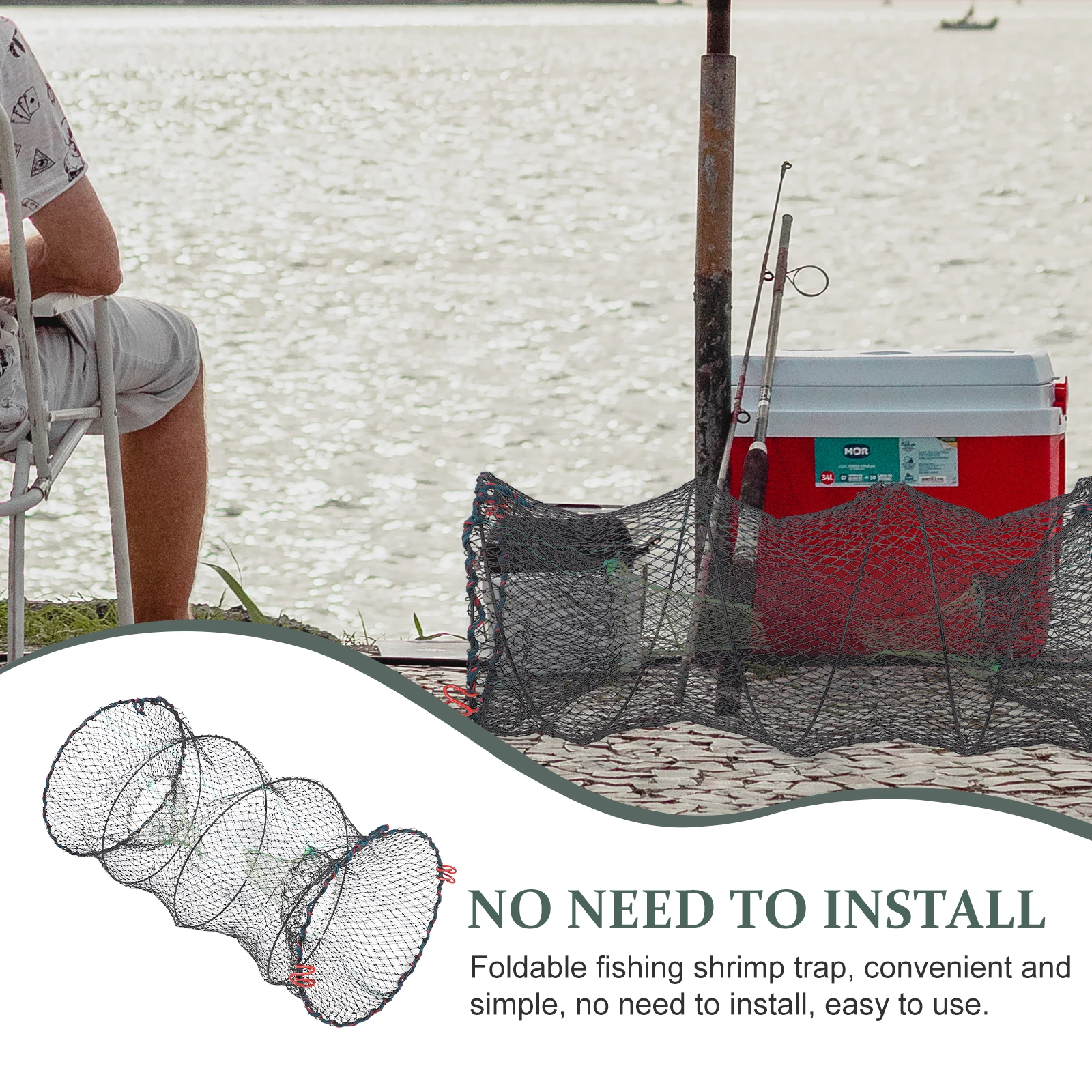 

Foldable Shrimp Trap Round Spring Cage Net Multifunctional Catcher Portable Mesh Fishing Equipment Saltwater Freshwater Crab