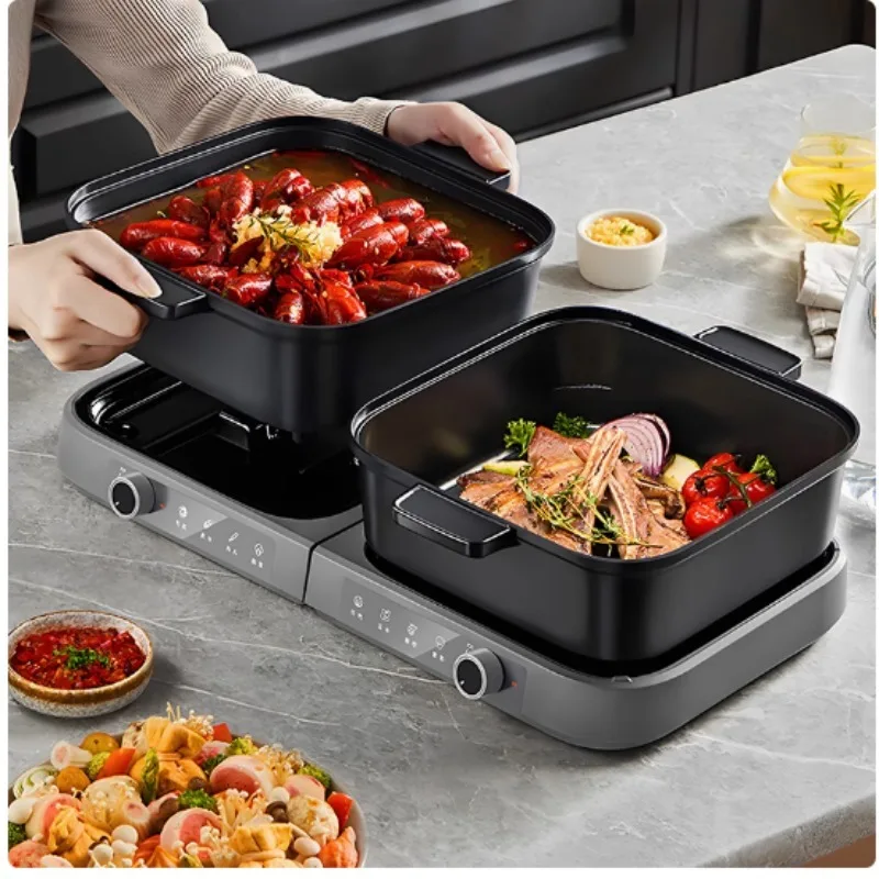 وعاء ساخن كهربائي قابل للطي على شكل بطة الماندرين، وعاء منزلي ذو سعة كبيرة ومتعدد الوظائف