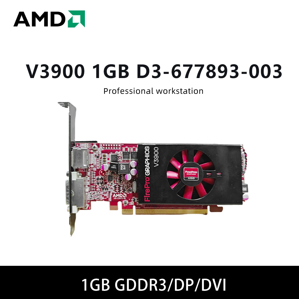 

AMD V3900 1 ГБ D3-677893-003 GPU 1 ГБ GDDR3 memoria ram видеокарта с поддержкой PCI-E 2,0 DP DVI для настольного ПК Компьютер