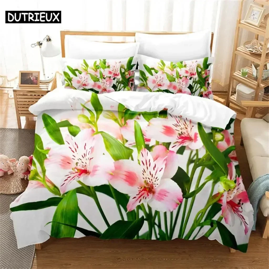 Beautiful Flowers Supplies Set Duvet Cover Set Bedding Sets For Adults Bed With Pillowcases No Filling Luxury Birthday Gifts