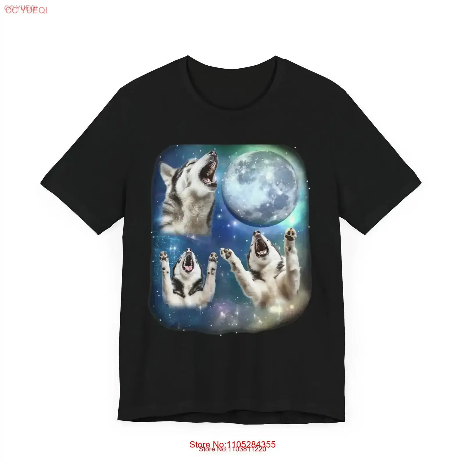 Siberian Husky Howling at the Moon T Shirt Vintage 90s Inspired Dog Funny Lover Retro Vibes Humorous Design vintage Washed