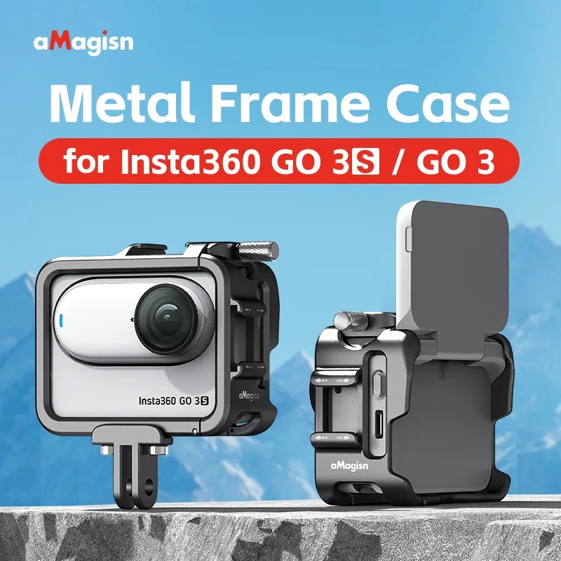 aMagisn Insta360 GO3S GO3 Metal Rabbit Cage Protective Bezel Sports Camera