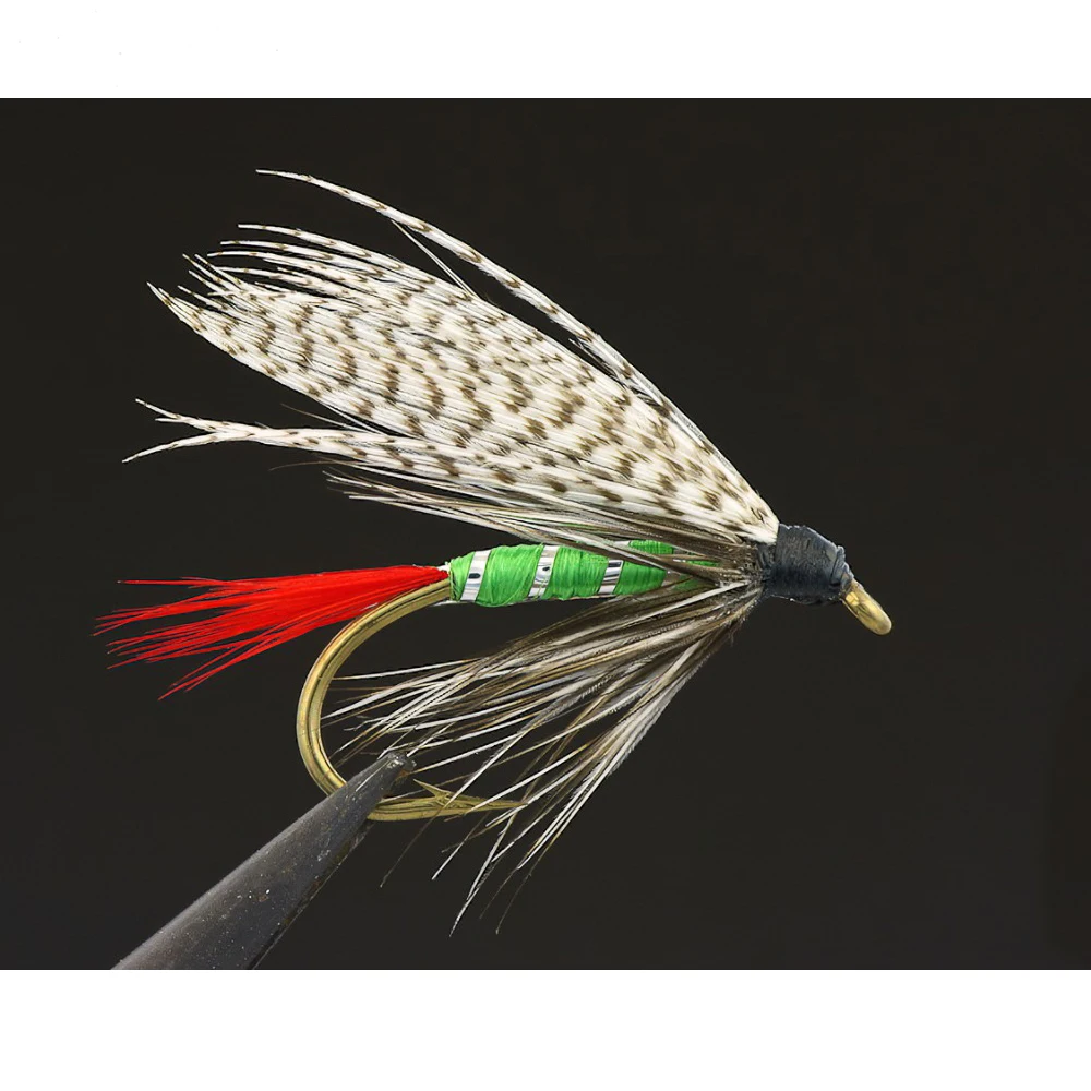 موستاد 30 قطعة صنارة صيد سمك السلمون المرقط مع نهاية برونزية حورية البحر/رطب توقيع صنارة صيد سمك السلمون المرقط الصغير بارب 3X صنارة عين قوية حلقية صنارة صيد سمك السلمون المرقط #6