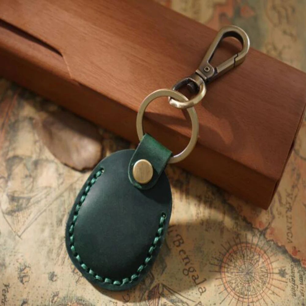 كيرينغ ل Airtags واقية حالة الرجعية عالية الجودة الجلود المفاتيح ل أبل مكافحة خسر المقتفي محدد جهاز الملحقات