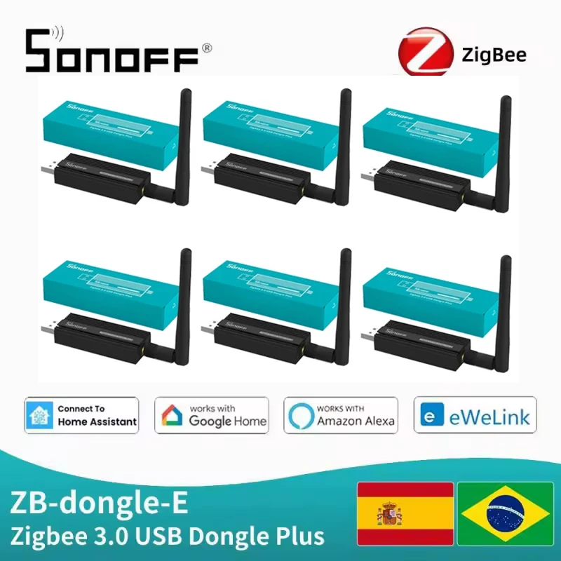 Sonoff Zigbee 3.0 USB Dongle Plus ZBDongle-E Support E-welink Alexa Google Home Assistant ZHA OpenHAB Zigbee2MQTT Smart Home