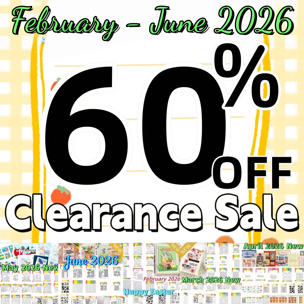 Collection From February to June 2026 Clearance Sale Metal Cutting Dies Clear Stamps Stencil for DIY  Decorating Scrapbook Paper