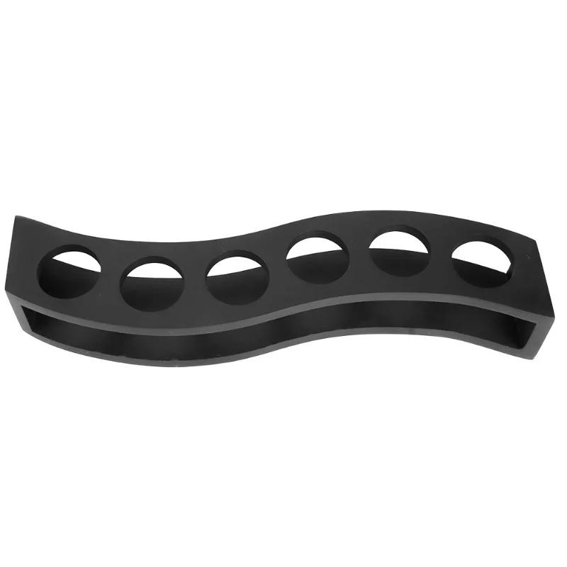 Black Wooden Wine Glass Rack Cup Holders Stand For Home Bar Restaurant Wedding Use(Black SShaped 6 Holes )