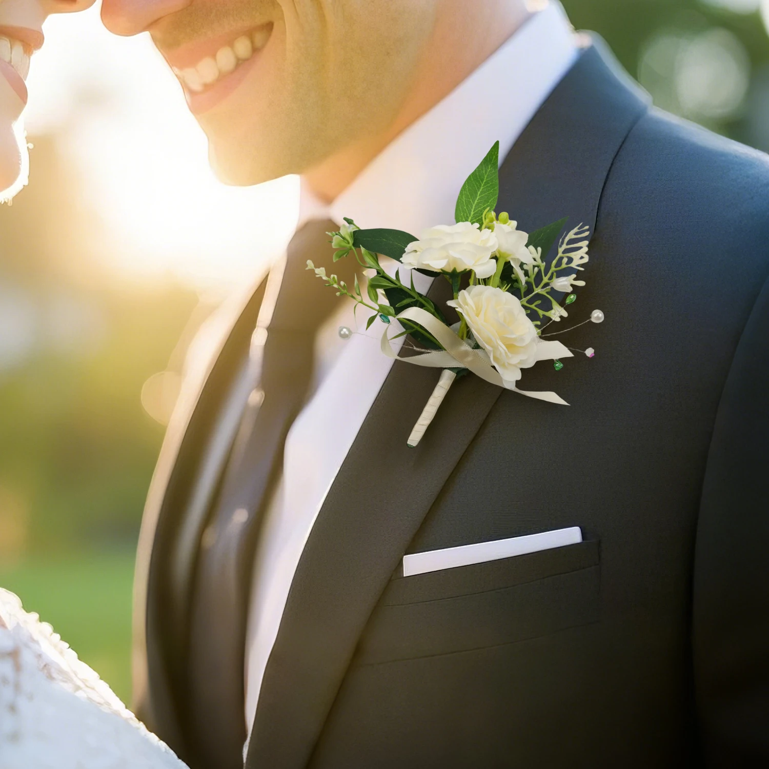 

Белая бутоньерка для жениха и жениха Uflower, искусственные цветы для свадьбы, выпускного вечера, выпускного вечера, юбилея, выпускного