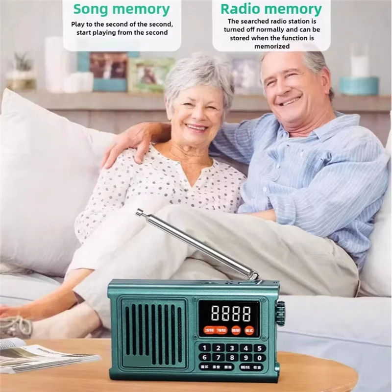 AA60-محمول DAB راديو قابل لإعادة الشحن هام بلوتوث صندوق الصوت AM FM راديو صغير خمر هام المتكلم مشغل Mp3 رمادي