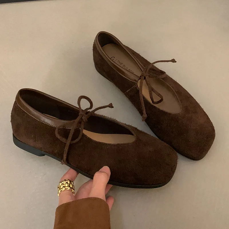red-women-vintage-flats-shoes-soft-leather-lace-up-low-heels-2025-shoes-classic-ballet-suqare-toe-casual-loafers-mujer