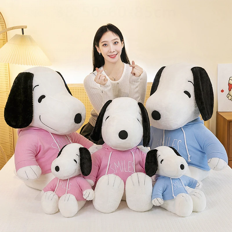 

Плюшевая игрушка Kawaii Snoopy с большими ушками в толстовке, милая мягкая кукла для детей, подарок на день рождения, Рождество, идеально подходит для детских игр и