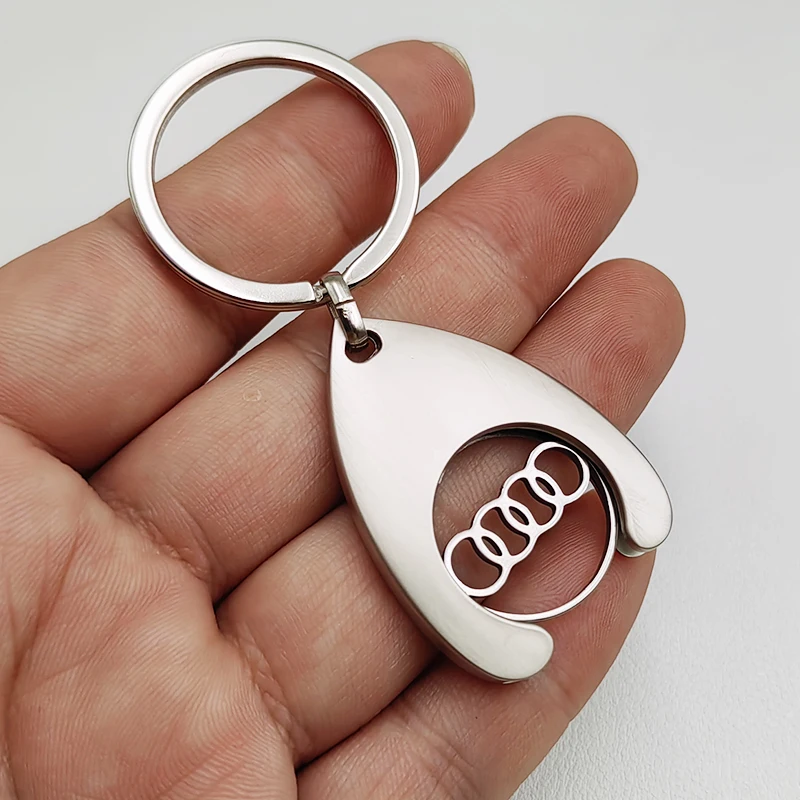 Metal Token Car Logo Keyring Keychain For Audi A1 A2 A3 A4 A5 A6 A7 A8 Q2 Q3 Q5 Q7 Q8 RS 3 4 5 6 S3 S4 S5 S6 S7 TT Accessories