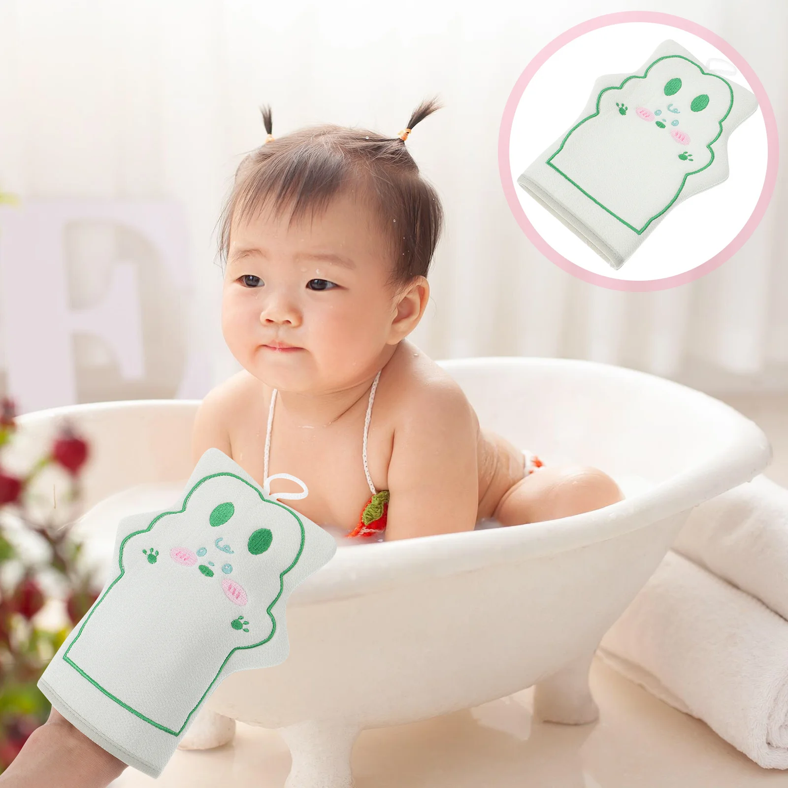 

Cartoon Pattern Exfoliating Gloves Bath Mitt Shower Scrubber Glove Durable Body Scrubbing Mitt Skin Cleaning Tool