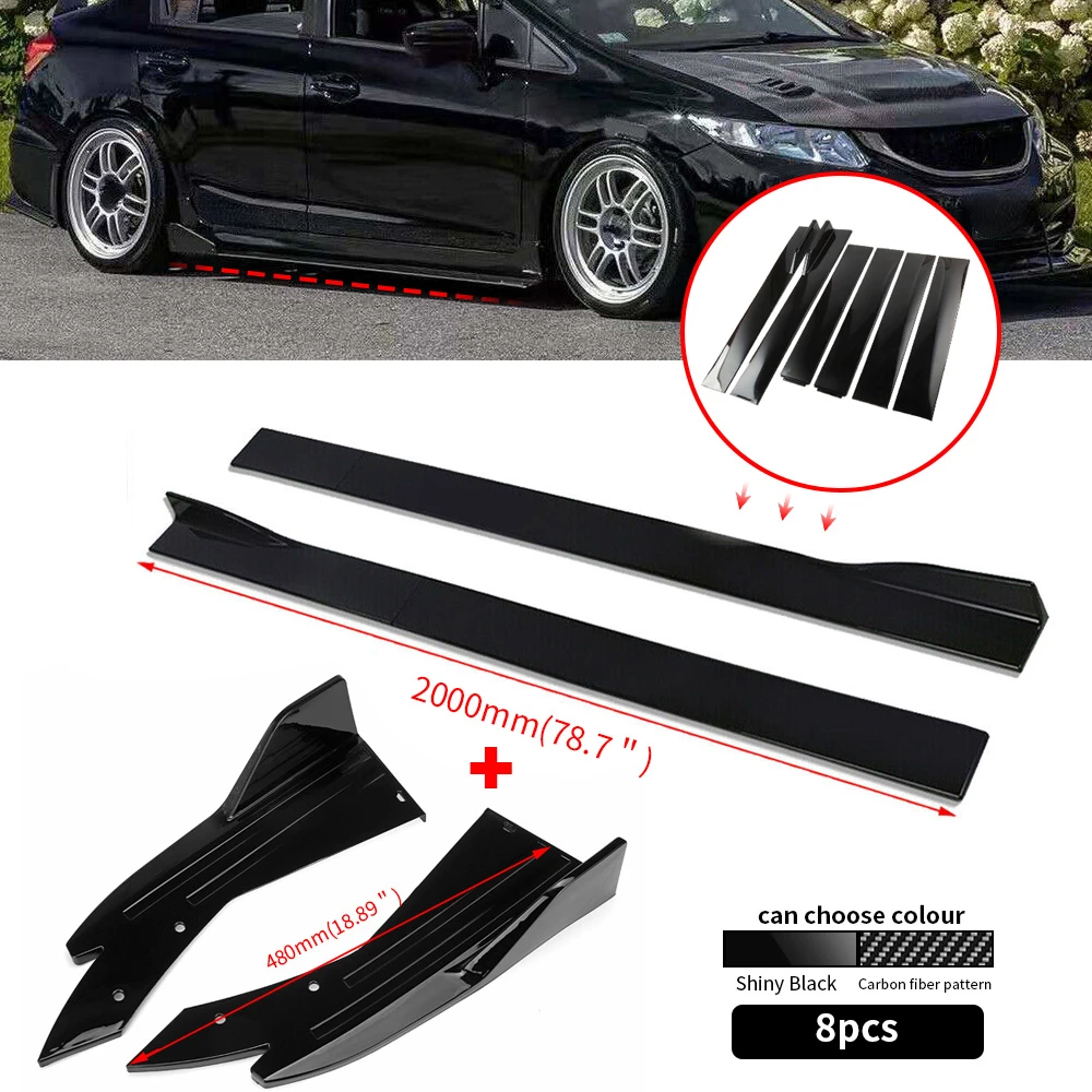 

Gloss Back Carbon Fiber Side Skirt Extension Lip + Rear Splitter for Lexus IS200 IS350 IS250 IS400