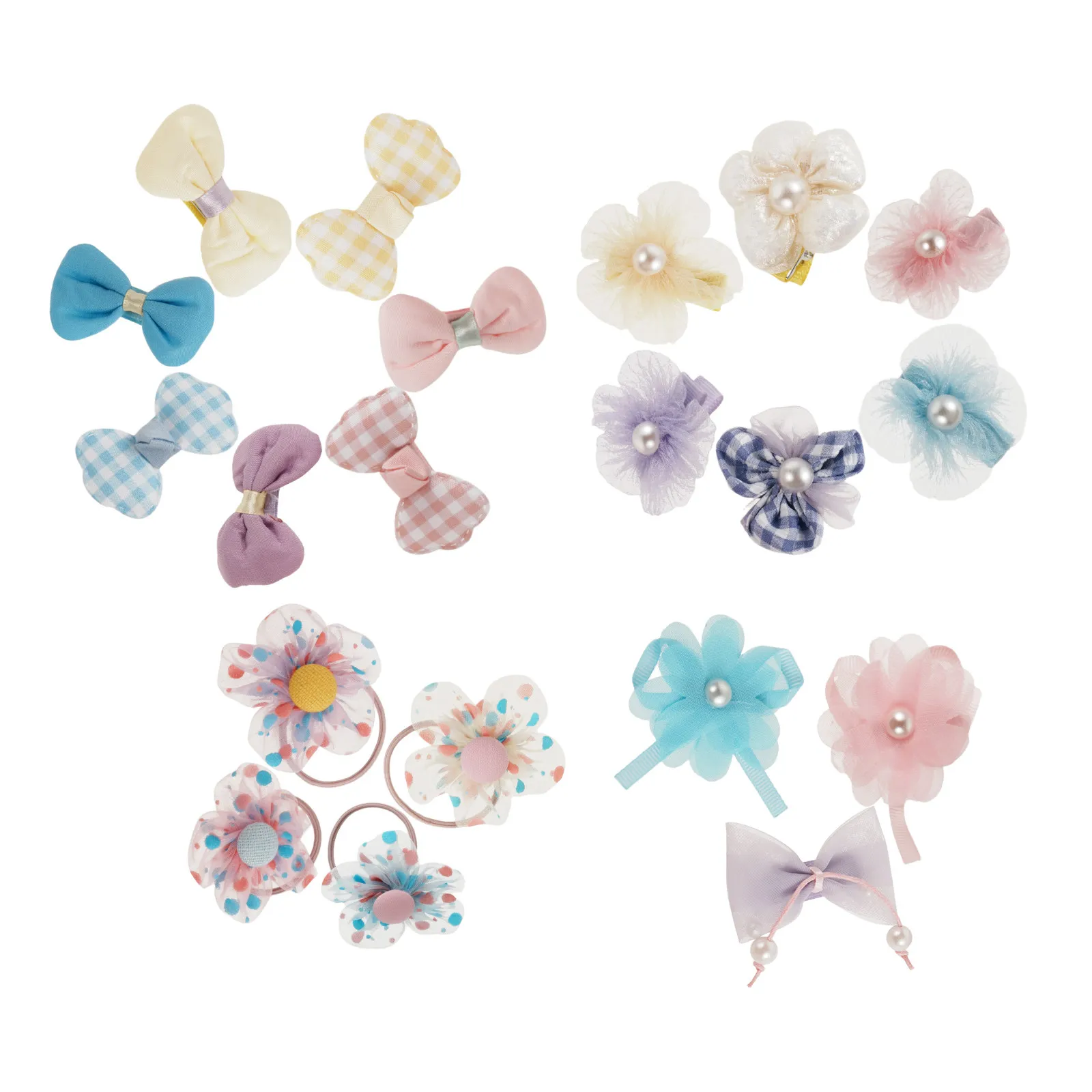 40Pcs Dog Cat Hair Barrettes Flower Bowknot Clip Set Small Pet Grooming Accessories Comfortable Secure Fit for Puppy Kitten