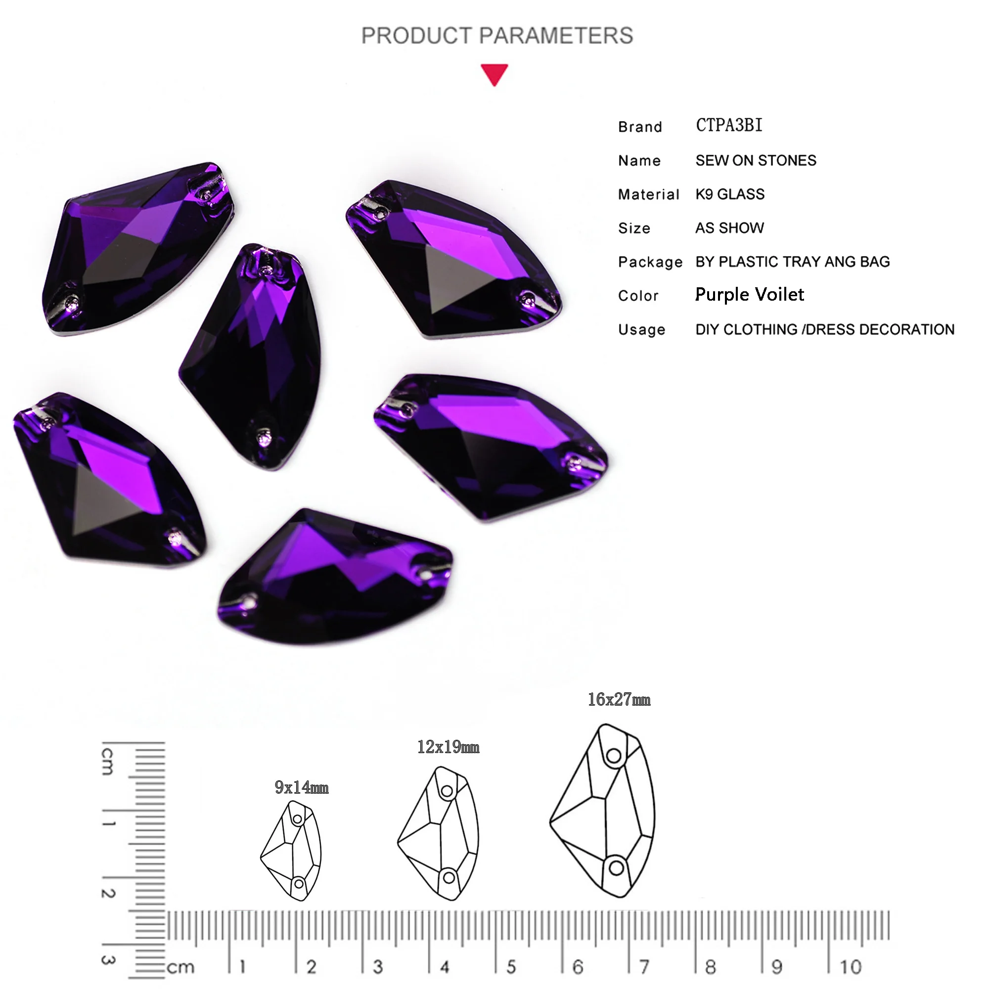 Crystal ELEMENT Glass Purple Velvet Sewing Rhinestones, Sew On Flatback Strass Stones, DIY Clothes Decoration, 3256