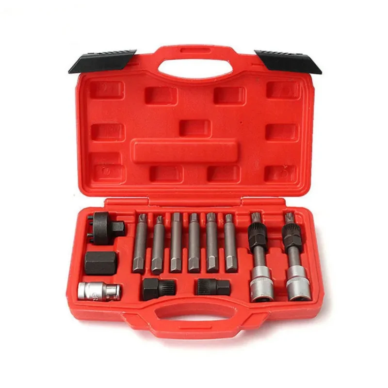 13Pcs Generator Wrench Kit Alternator Flywheel Pulley Removal Puller Tool