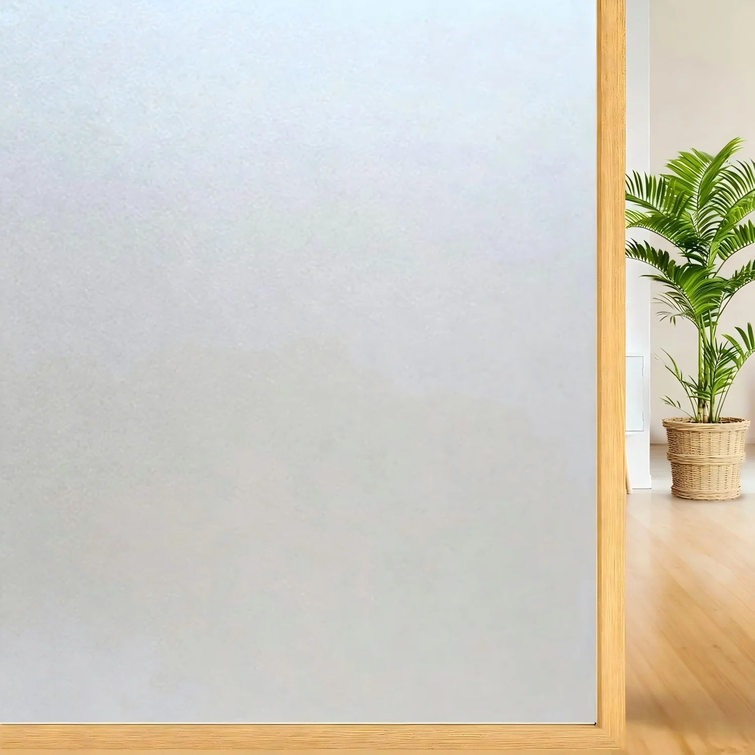 Frosted Decorative Privacy Window Film, Static Cling Removable Reusable Glass Cover, UV Heat Block Anti-Glare Film for Home