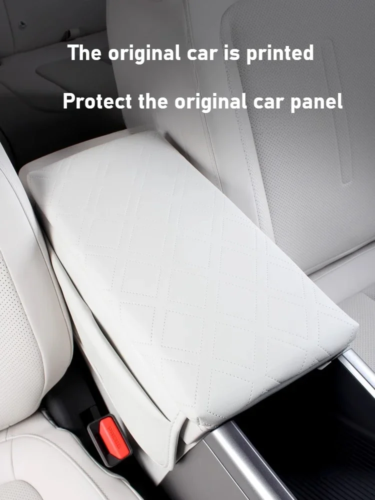 

For Chery ICAR ICAUR V23 Car Armrest Box Protective Sleeve Heightening Pad Leather Armrest Protective Pad with Storage Pocket