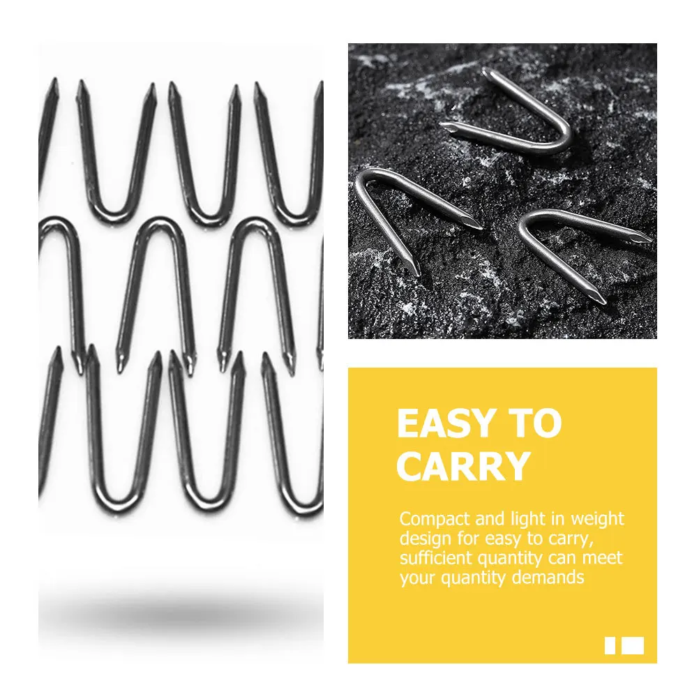 

50Pcs U Shaped Fence Nails Iron Netting Stakes for Garden Outdoor Yard Fence Fixing U Shaped Nails,u Nails,u Stakes