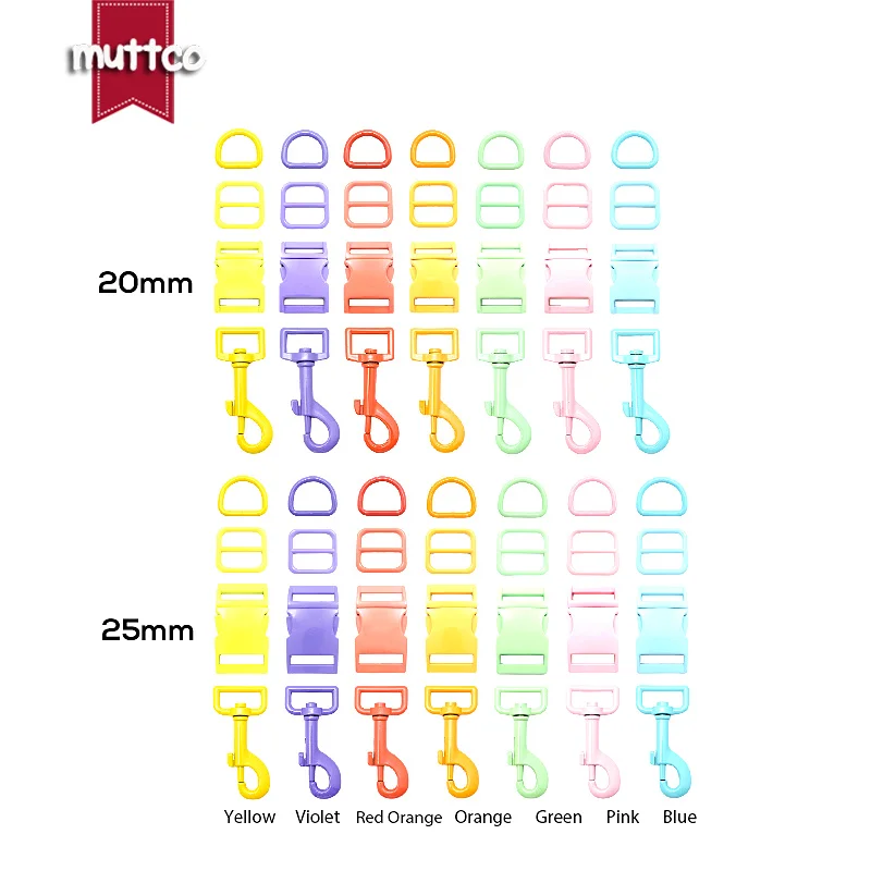 50pcs/lot(metal buckle+adjust buckle+D ring+metal dog clasp/set)20mm and 25mm DIY cat dog collar accessory  7 colours