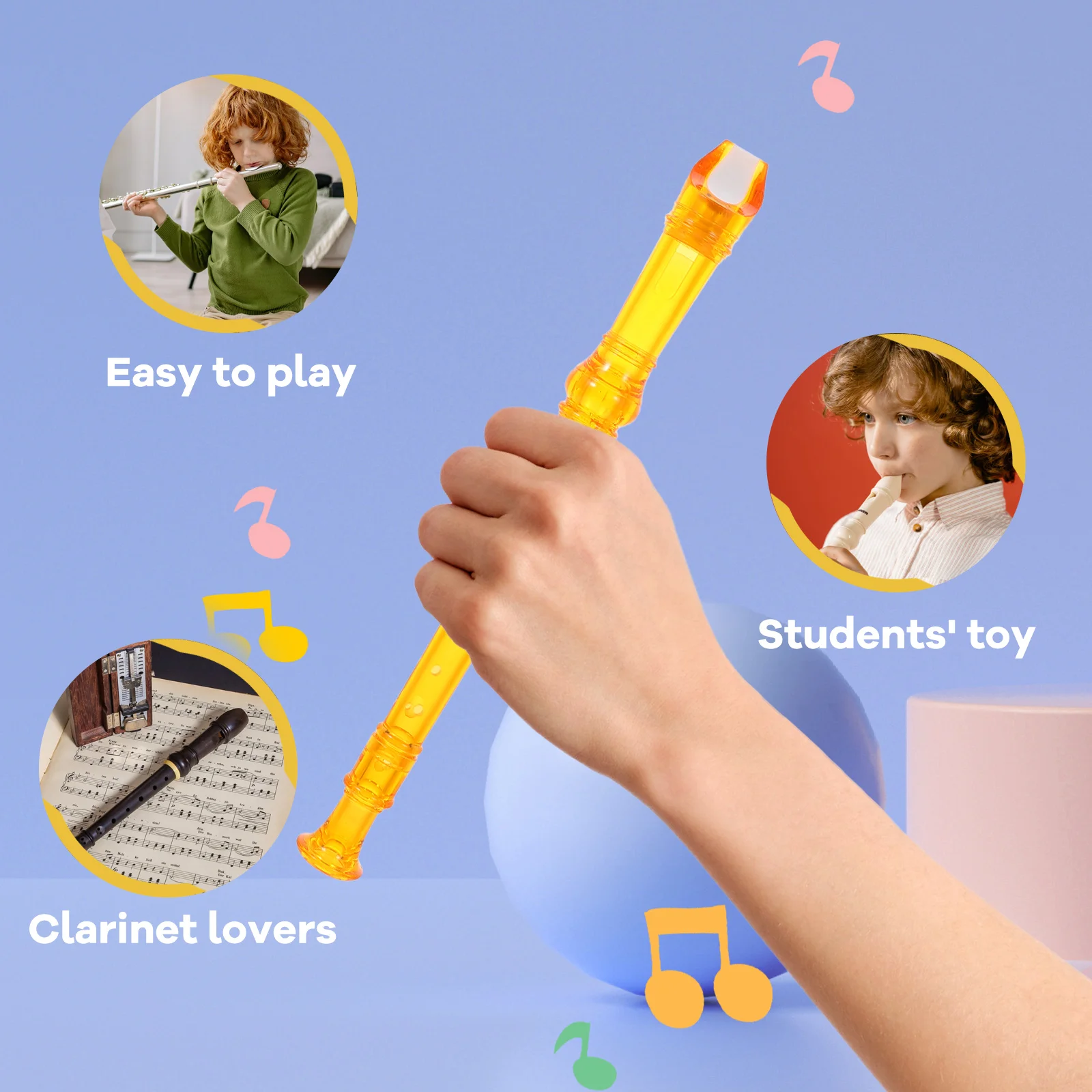 

1Set Children Clarinet Resin 8-Hole Beginner School Music Instrument Kids Educational Practice Kids Soprano Recorder