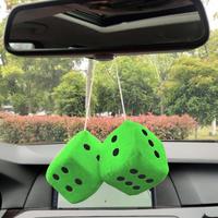 Car Plush Dice Pendant New Year Dice Velvet Dice Model auto Rear View Mirror Pendant Cube Decoration Car Styling Automotive Part