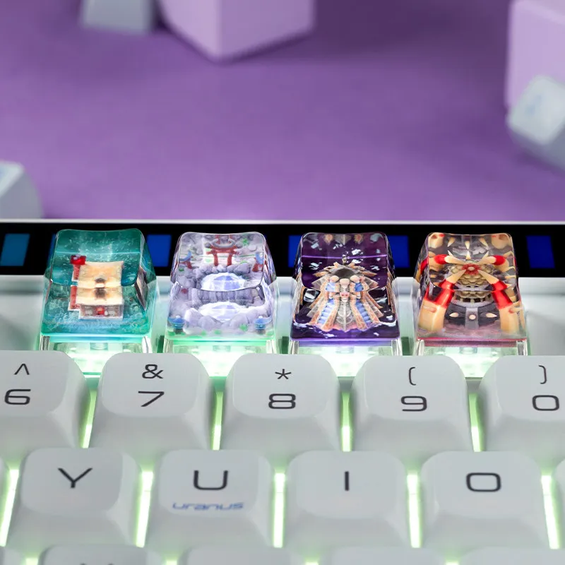 KEYMOJI World Of Warcraft Architecture PC Resin Keycaps Yueliangjing 3D Print Personality Keyboard Keycaps For PC Accessories
