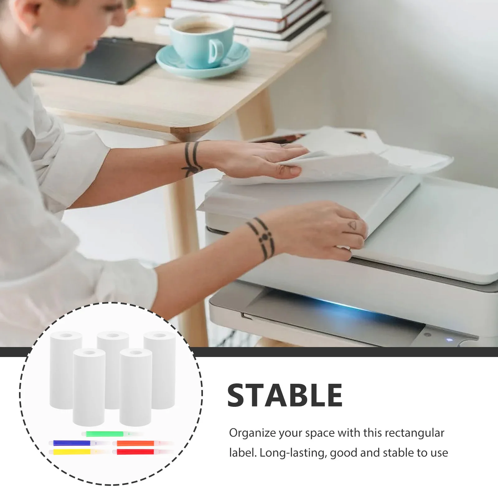 

1 Set Blank Mini Thermal Printer Label Self Adhesive Matte Rectangular Stickers For Labeling Organizing Documents Bins Jars