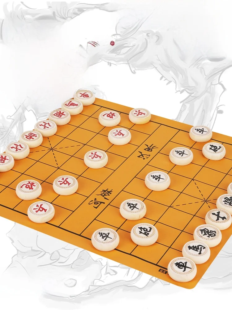 

Большой портативный набор для игры в шахматы: деревянные фигуры, кожаная доска, для дома, студентов и детей, элитный, из натурального дерева