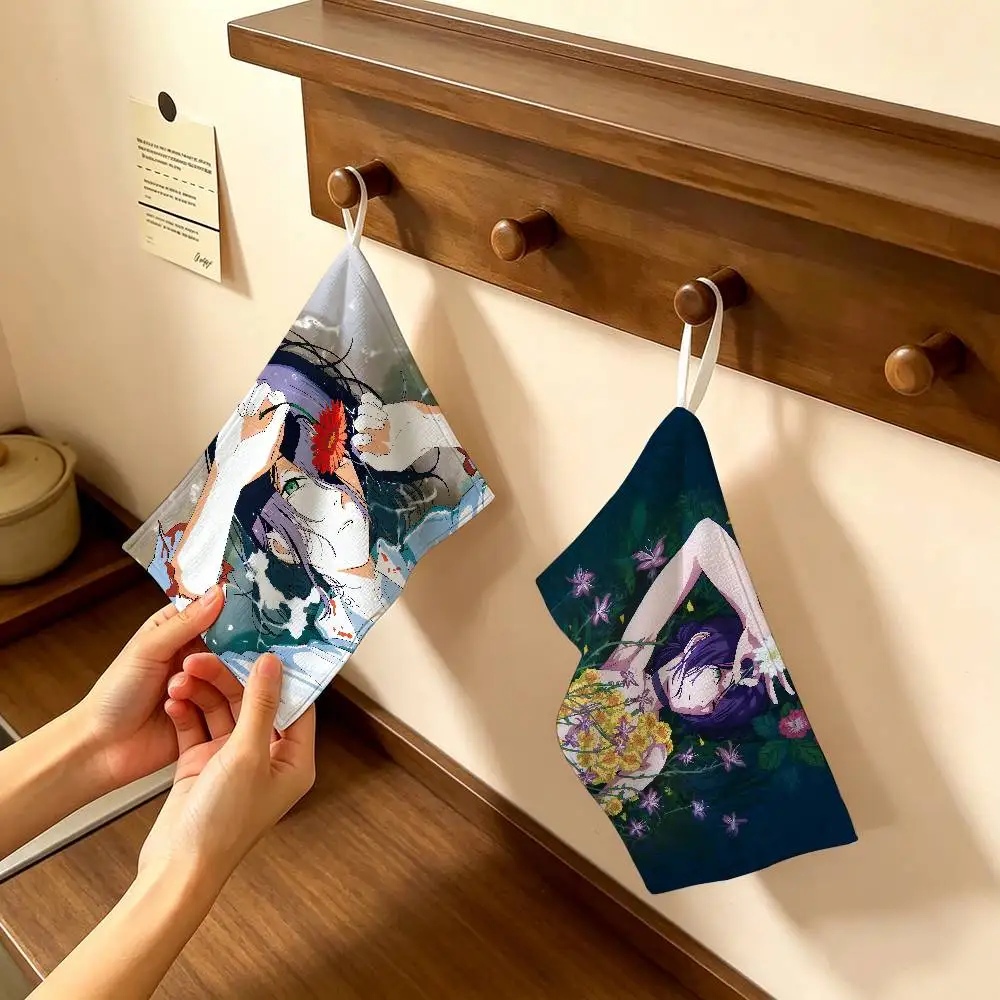 Movie Anime C-Chainsaw Man R-Reze Multi-scene Polyester Cotton Towel, Hanging Hand Wiping Cloth for Kitchen Bathroom Hotel