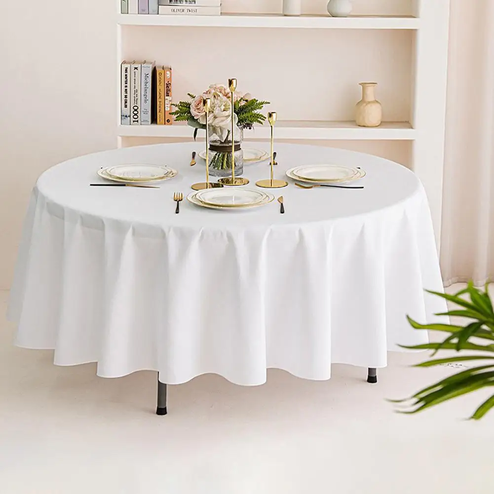 Peva Round Tablecloth Waterproof Round Tablecloth Set for Banquets Parties Stain proof Anti slip Table Covers Easy