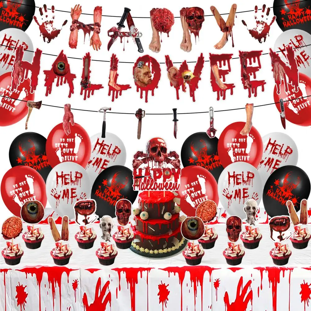 

Halloween Party Decoration Halloween Decoration Haunted House Party Decoration Prop Halloween Balloon Cake Topper Set for Spooky