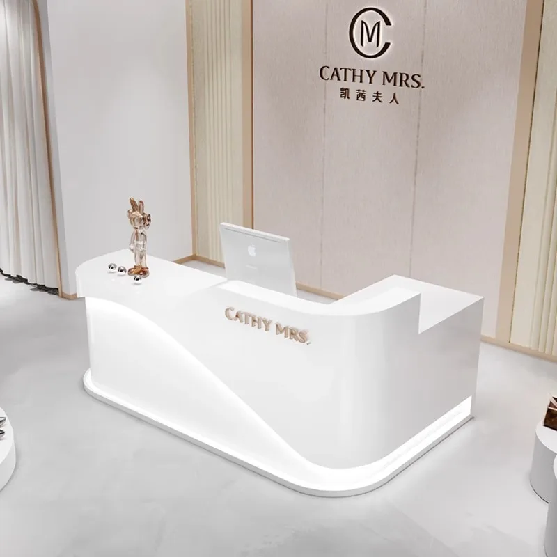 

LLMM reception desk women's clothing store cream wind paint bar counter beauty salon checkout page