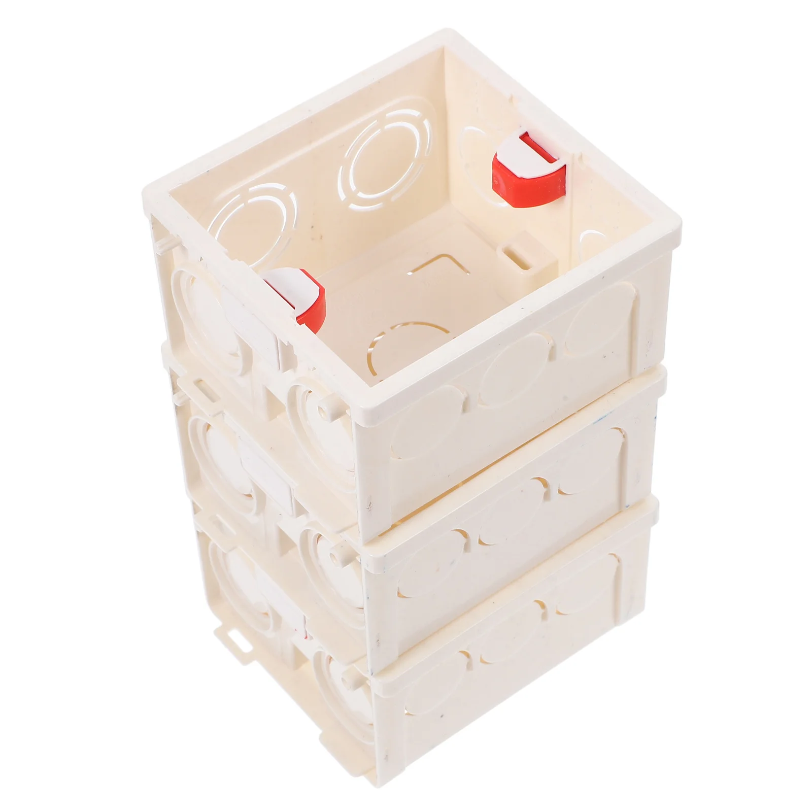 3pcs Pvc Electrical Junction Box For Wall Socket Hidden Installation Deep Outlet Enclosure Drywall Mount Switch Box For Home