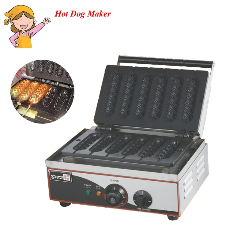 Commercial French Hot Dog Making Machine Household Nonstick Cooking Surface Corn Shape Snack Makers