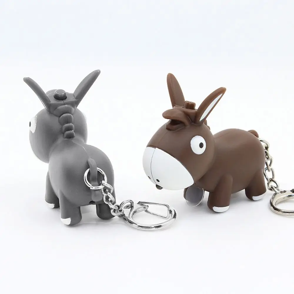 Cartoon Donkey Shape Mini Flashlight Luminous Key Ring LED Light Key Chain
